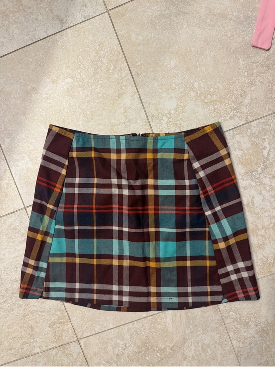 Urban Outfitters Dresses & Skirts - Urban Outfitters petite brown, teal, and beige plaid mini skirt in XS #plaid